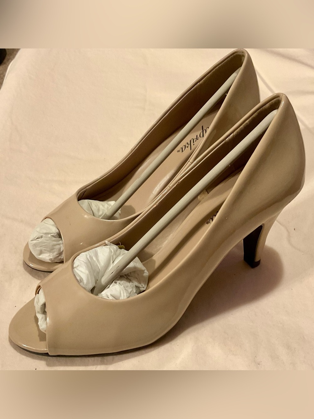 Paprika Beige Peep-Toe Pumps